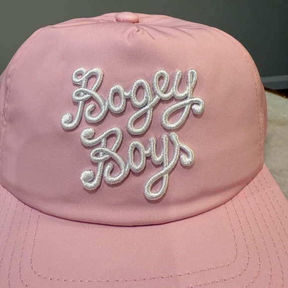 Bogey Boys Pink White Embroidered Logo Hat Pink‎ Golf Essential Snapback NWT - Picture 2 of 5